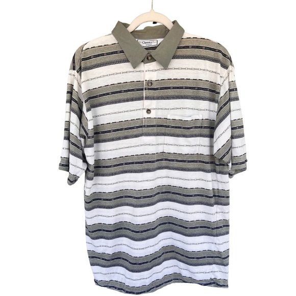 Vintage Men's Palmland Striped Polo Shirt - Picture 1 of 3